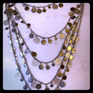 5 layer Silver Coin Necklace